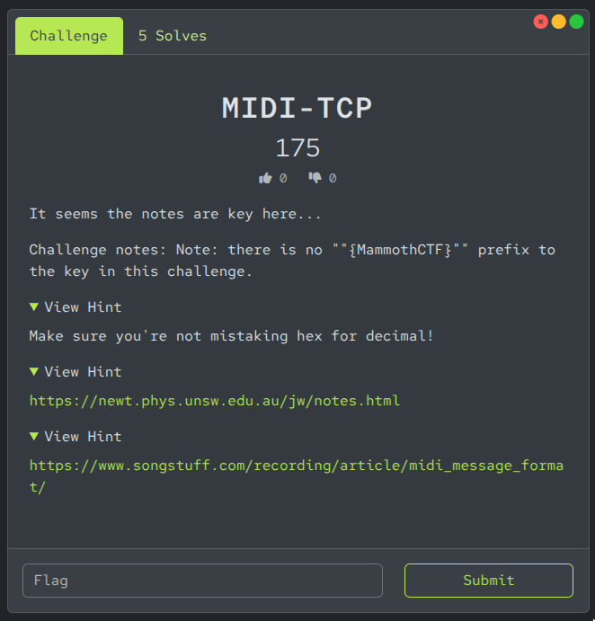 MIDI-TCP challenge screenshot