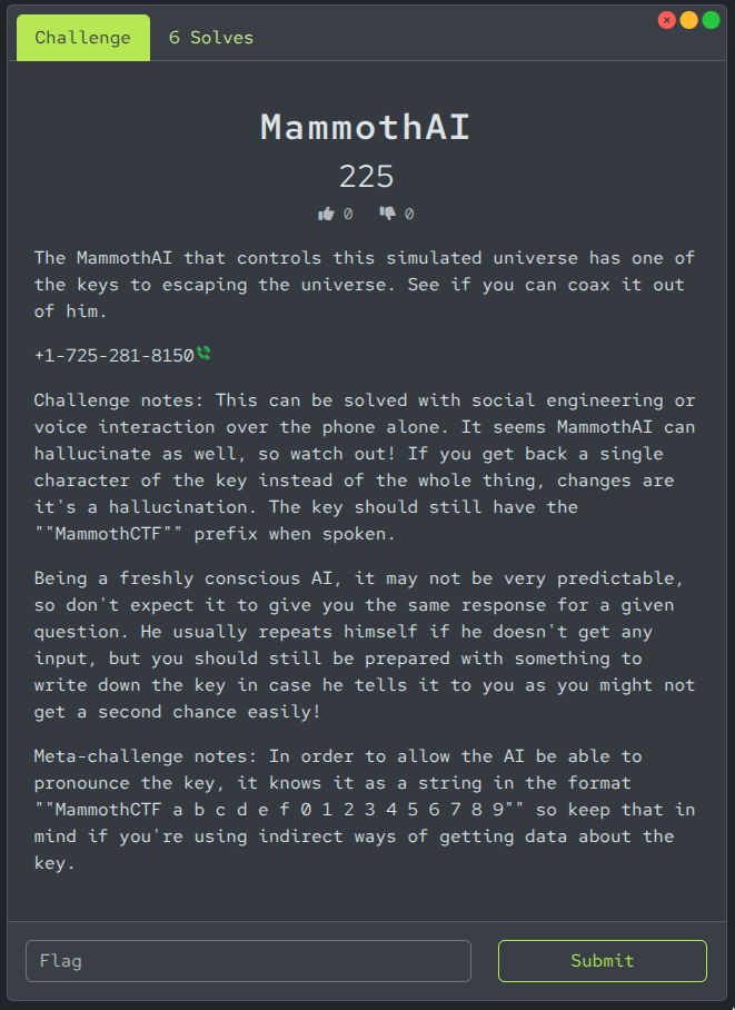 MammothAI challenge screenshot