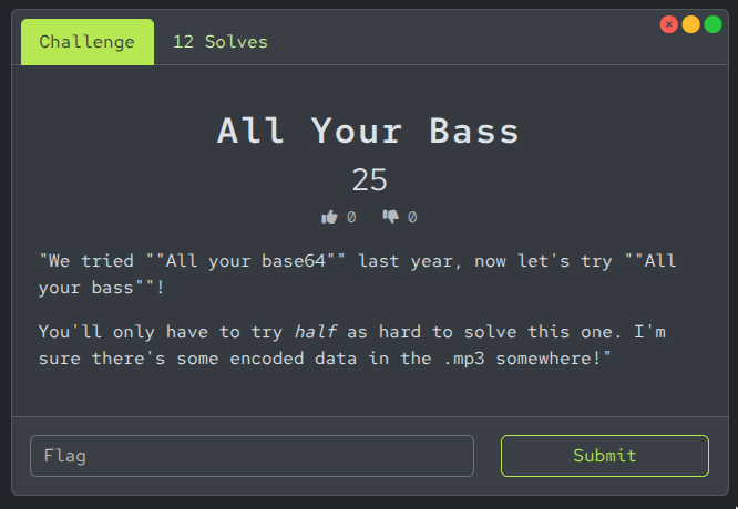 All Your Bass challenge screenshot