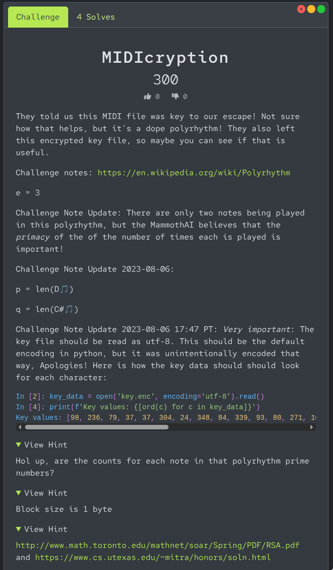 MIDIcryption challenge screenshot